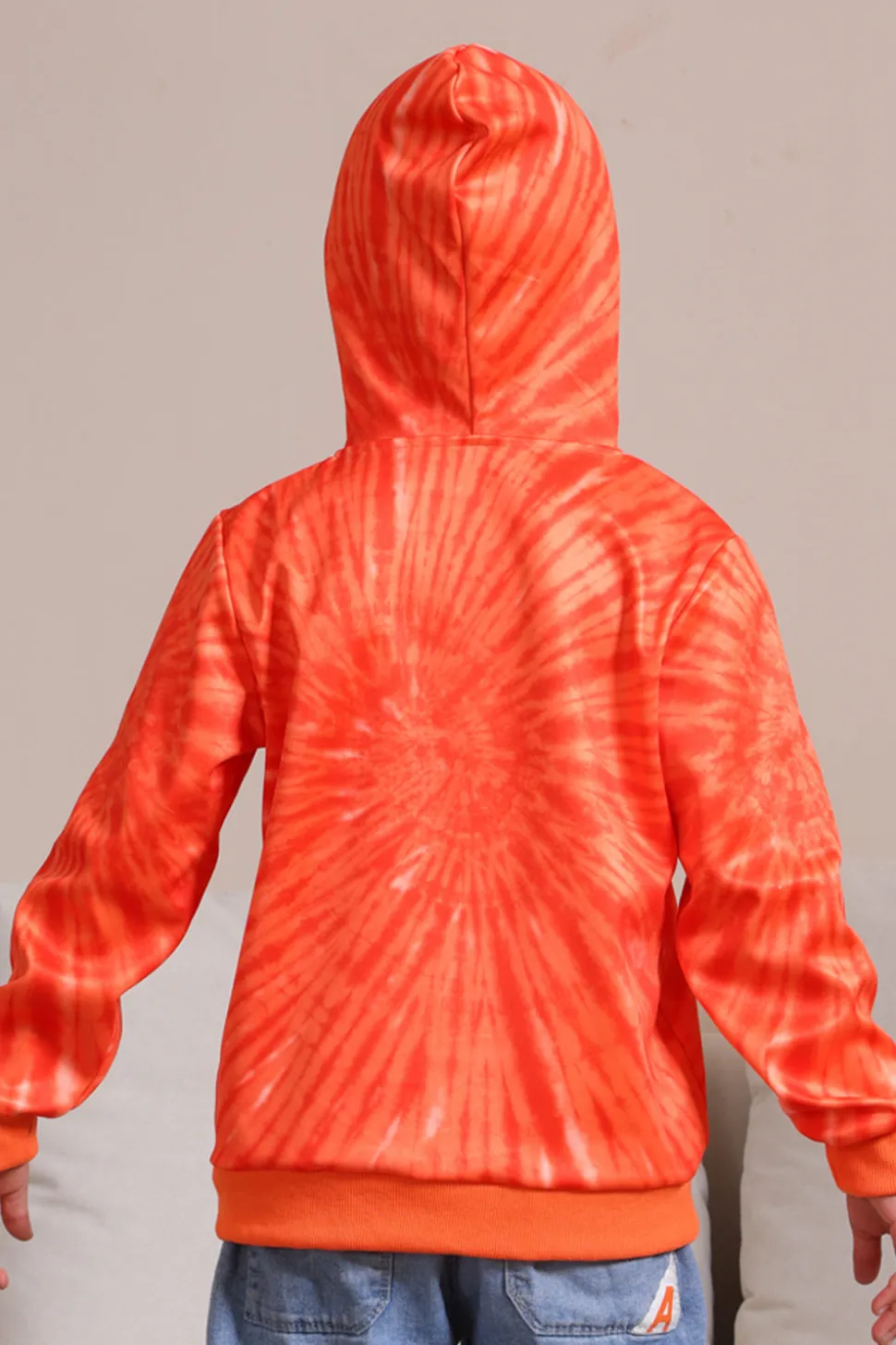 Laranja Halloween Family Suit manga longa moletom com capuz