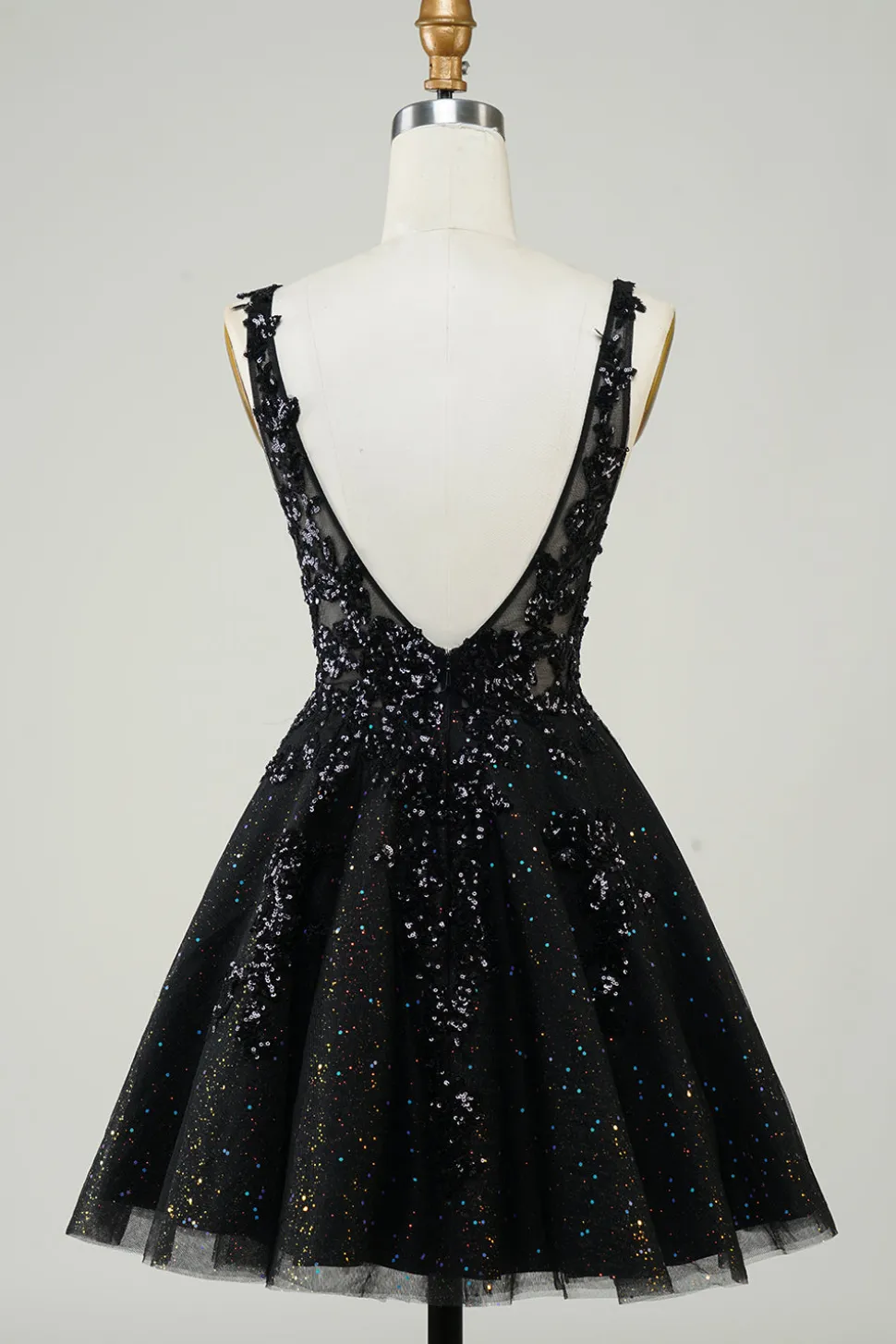 Laranja Uma Linha Glitter Homecoming Dress com Sequins