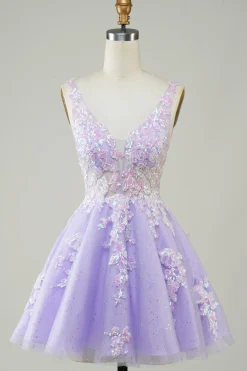 Laranja Uma Linha Glitter Homecoming Dress com Sequins