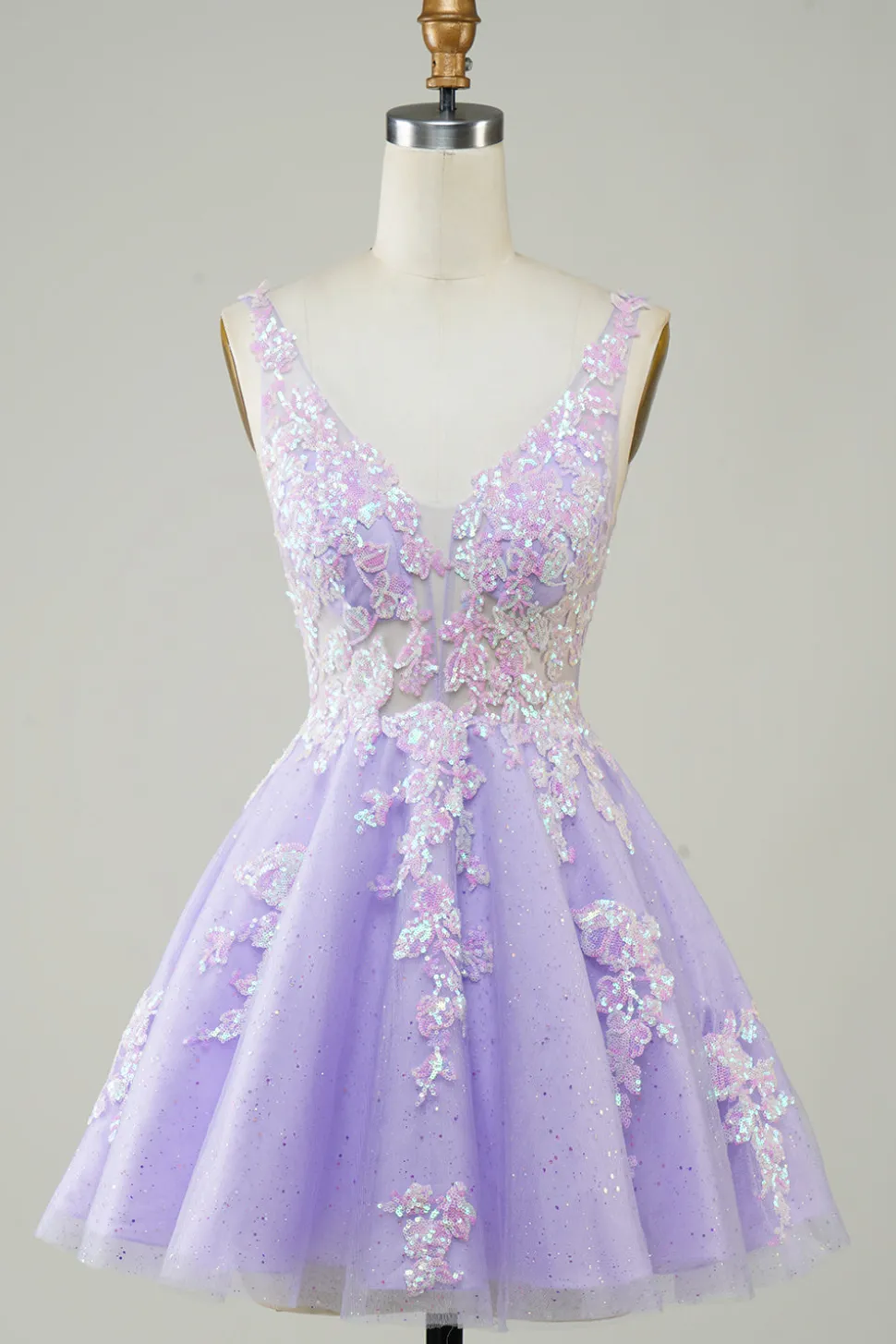Laranja Uma Linha Glitter Homecoming Dress com Sequins
