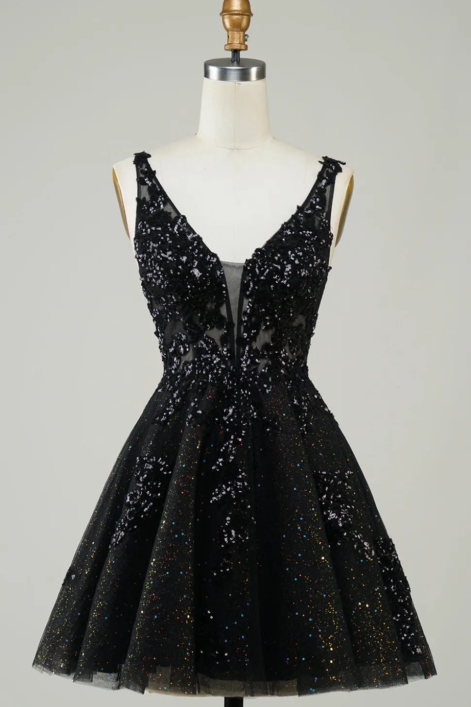 Laranja Uma Linha Glitter Homecoming Dress com Sequins