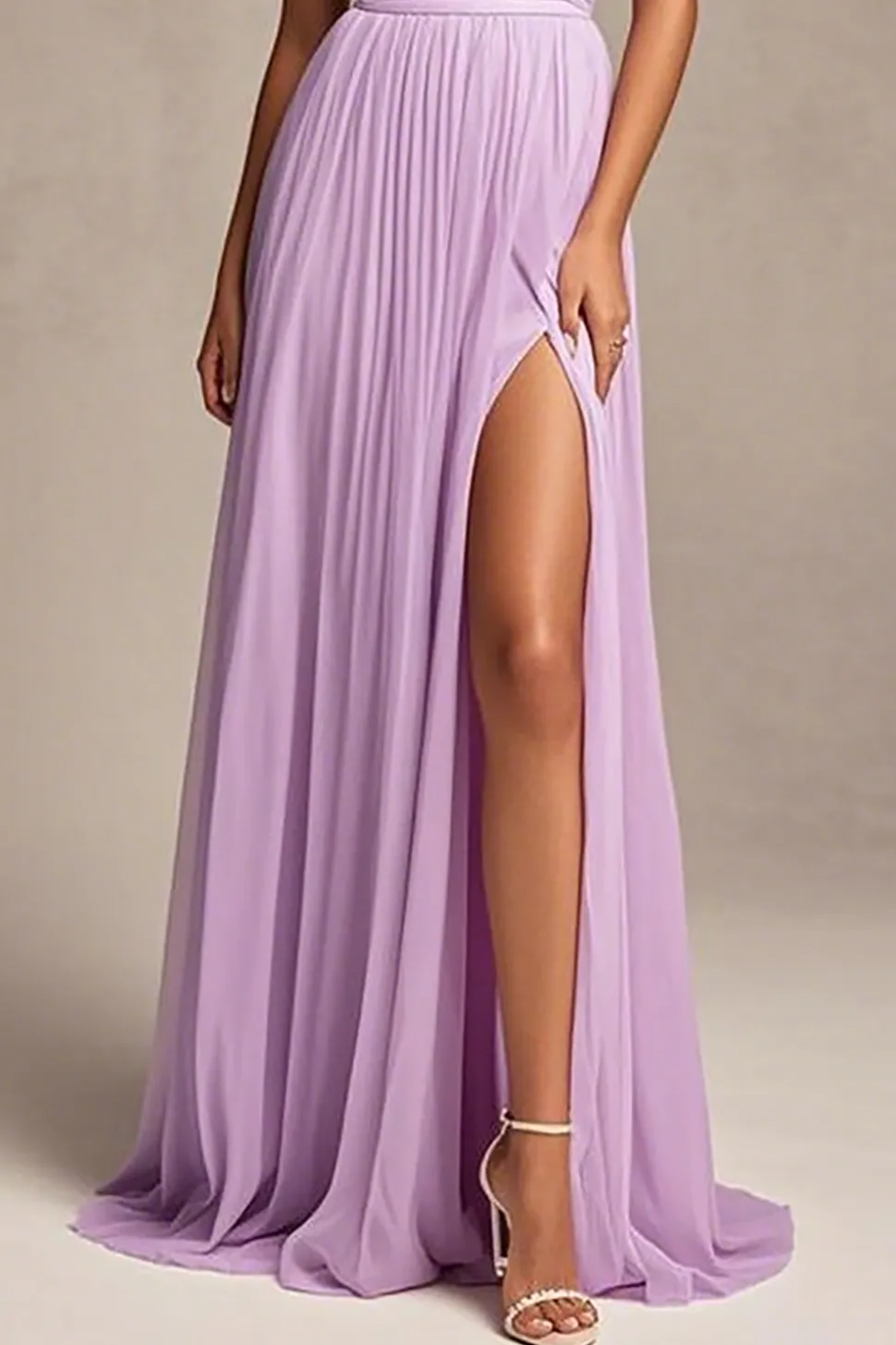 Lavanda Linha-A Sem Alças Vestidos Baile De Finalistas com fenda