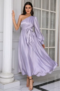 Lavanda Um Ombro Simples Vestido de Baile