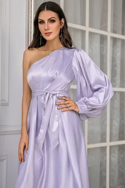 Lavanda Um Ombro Simples Vestido de Baile