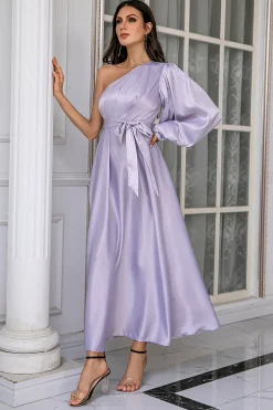 Lavanda Um Ombro Simples Vestido de Baile