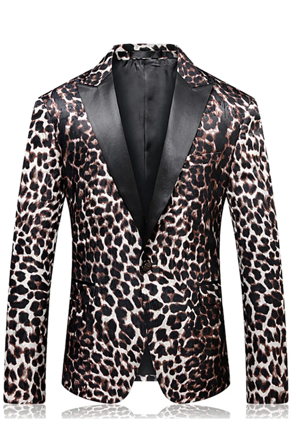 Leopard Peak Lapel 2 peças ternos de baile de formatura masculino
