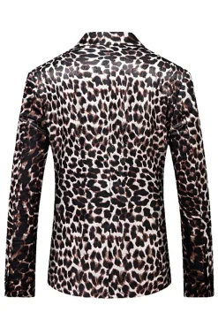 Leopard Peak Lapel 2 peças ternos de baile de formatura masculino