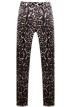 Leopard Peak Lapel 2 peças ternos de baile de formatura masculino