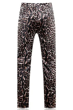 Leopard Peak Lapel 2 peças ternos de baile de formatura masculino