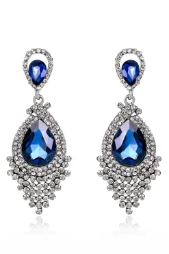 Liga da Noiva Rhinestone Tear Drop Shaped Champagne Brincos (1par)
