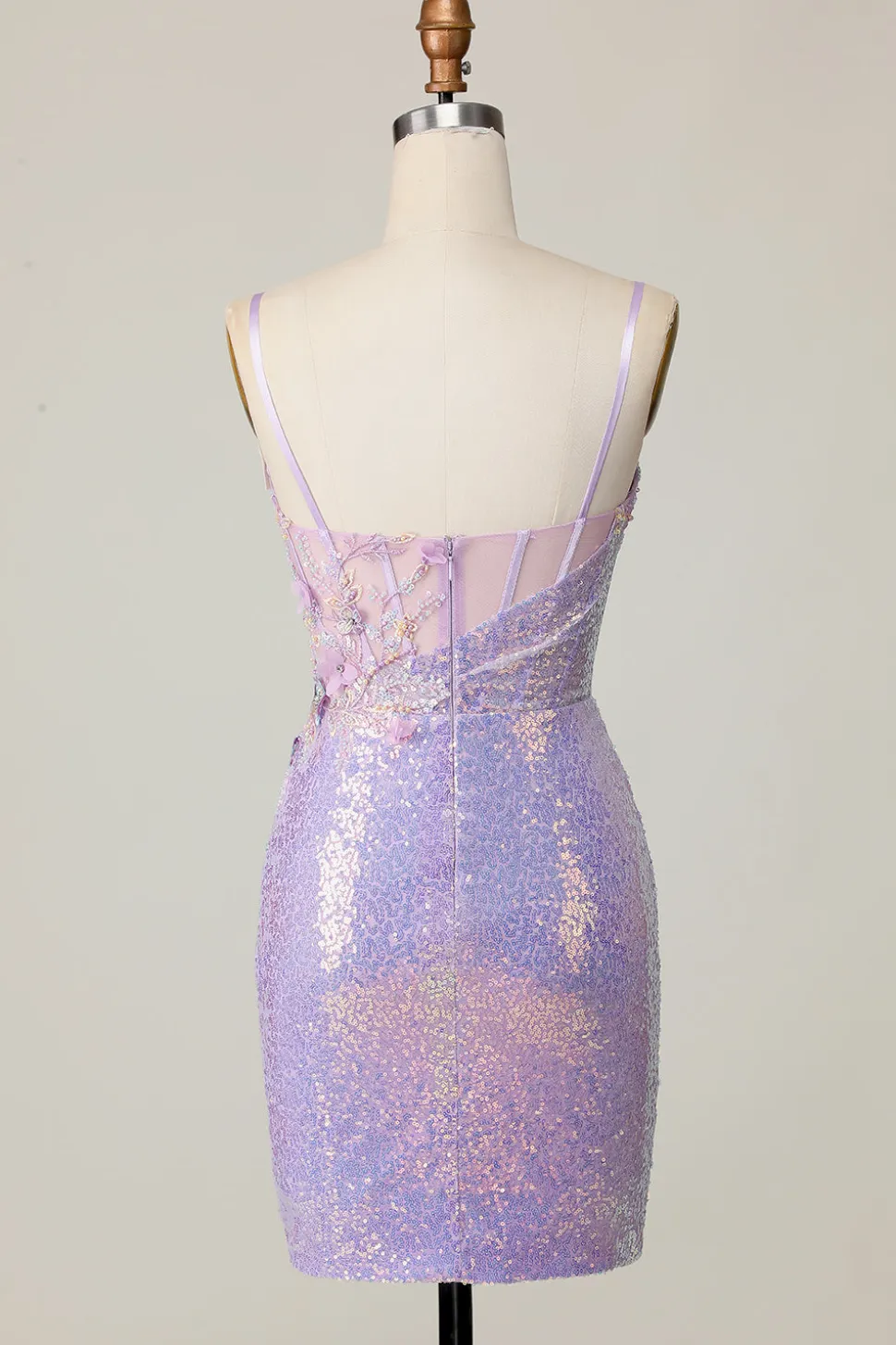 Lilás Brilhante Bodycon Espartilho Curto/Mini Vestidos Cocktail