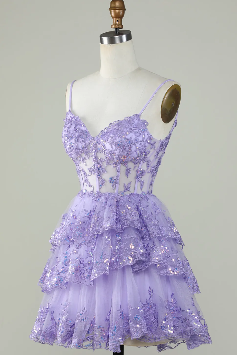 Lindo A Line Espaghetti Correias Azul Escuro Espartilho Brilhante Homecoming Dress