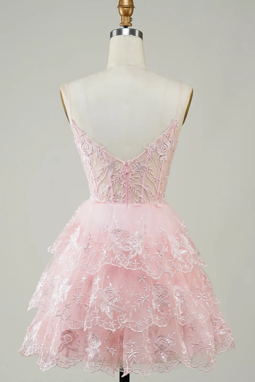 Lindo A Line Espaghetti Correias Azul Escuro Espartilho Brilhante Homecoming Dress