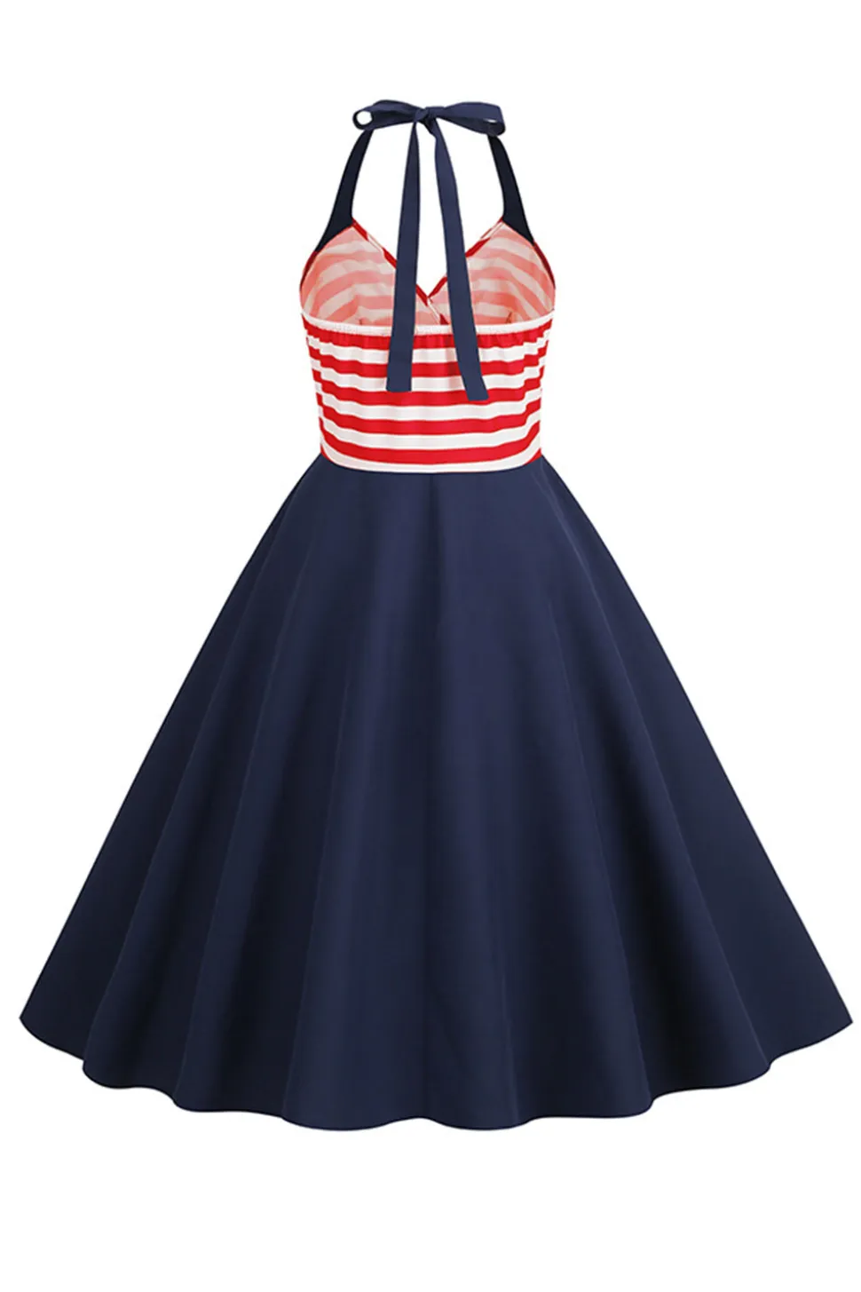 Listras Halter Vestido dos anos 1950