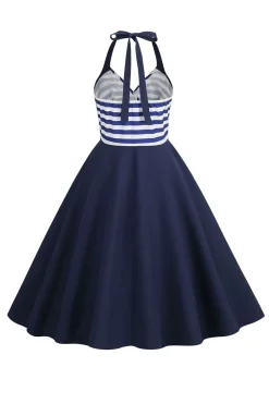 Listras Halter Vestido dos anos 1950