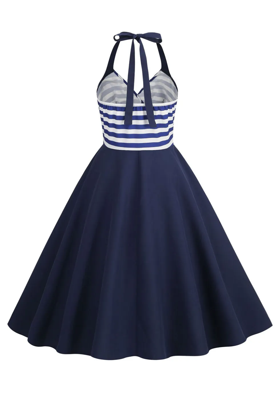 Listras Halter Vestido dos anos 1950