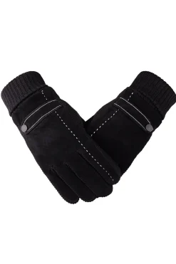 Luvas de lã para homens preto