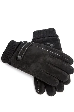 Luvas de lã para homens preto