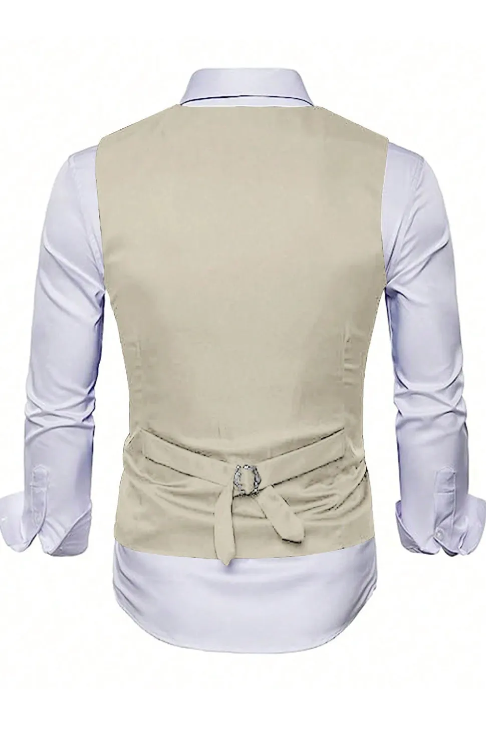 Luz Khaki Plaid Notched Lapela 3 Peças Ternos Masculinos