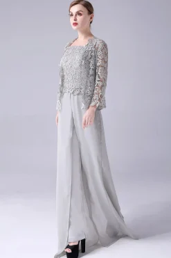 Macacão Sliver / Pantsuit Separa Lace Chiffon Mãe do Vestido da Noiva