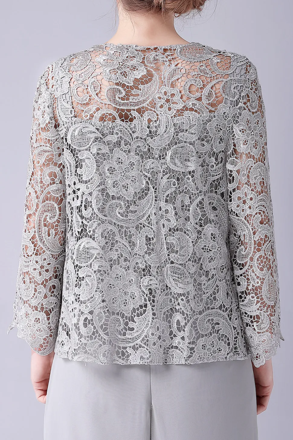Macacão Sliver / Pantsuit Separa Lace Chiffon Mãe do Vestido da Noiva