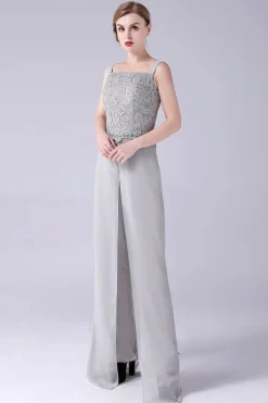Macacão Sliver / Pantsuit Separa Lace Chiffon Mãe do Vestido da Noiva