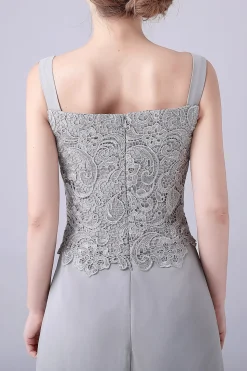 Macacão Sliver / Pantsuit Separa Lace Chiffon Mãe do Vestido da Noiva