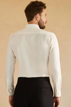 Mangas Compridas Branca Camisa de Terno