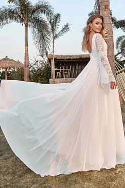 Marfim Boho Vestido de Noiva