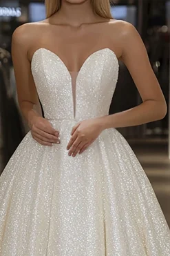 Marfim brilhante uma linha querida vestido longo baile de formatura