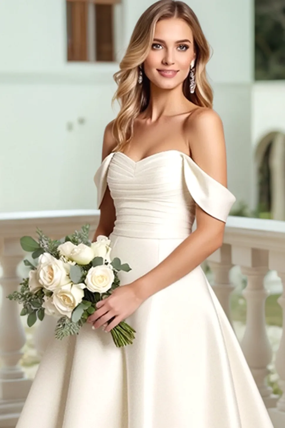 Marfim Cetim De Baile/Princesa Longos Vestidos de Noiva com Arco