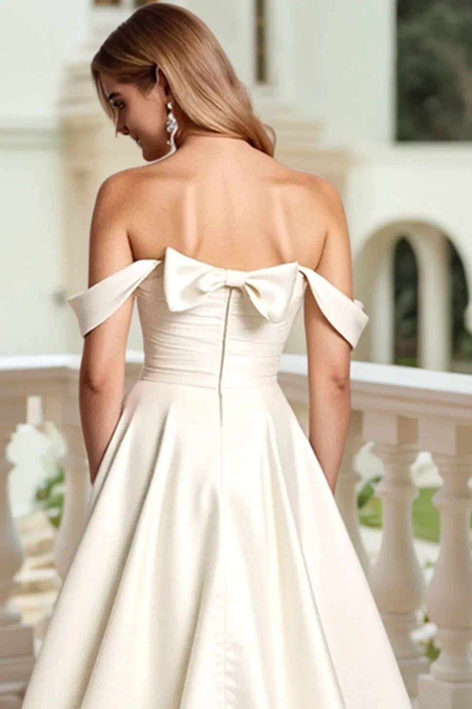 Marfim Cetim De Baile/Princesa Longos Vestidos de Noiva com Arco