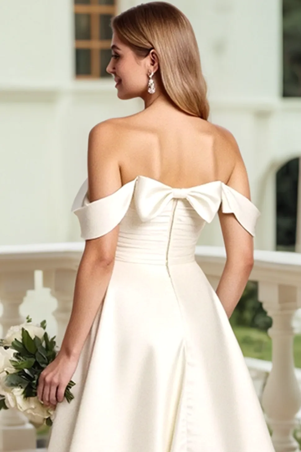 Marfim Cetim De Baile/Princesa Longos Vestidos de Noiva com Arco