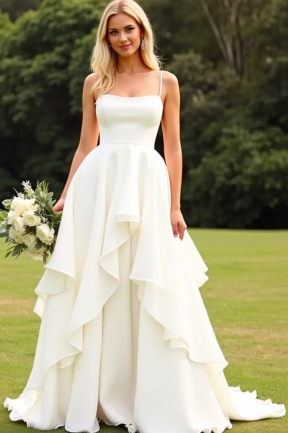 Marfim De Baile/Princesa Chiffon Longos Vestido de Noiva com Renda