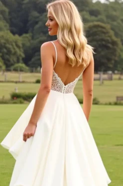 Marfim De Baile/Princesa Chiffon Longos Vestido de Noiva com Renda