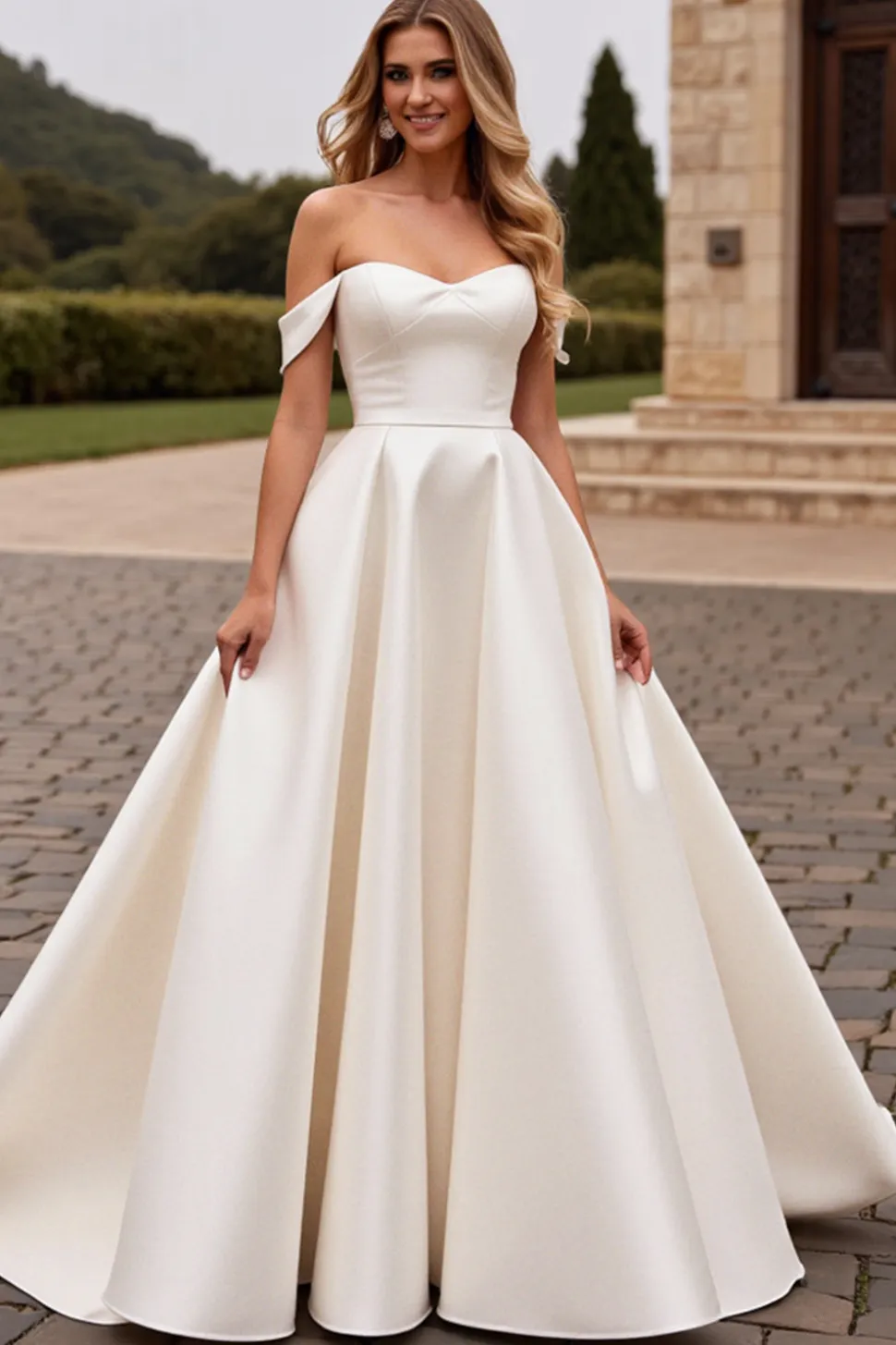 Marfim De Baile/Princesa Sweep/Brush Trem Vestidos de Noiva
