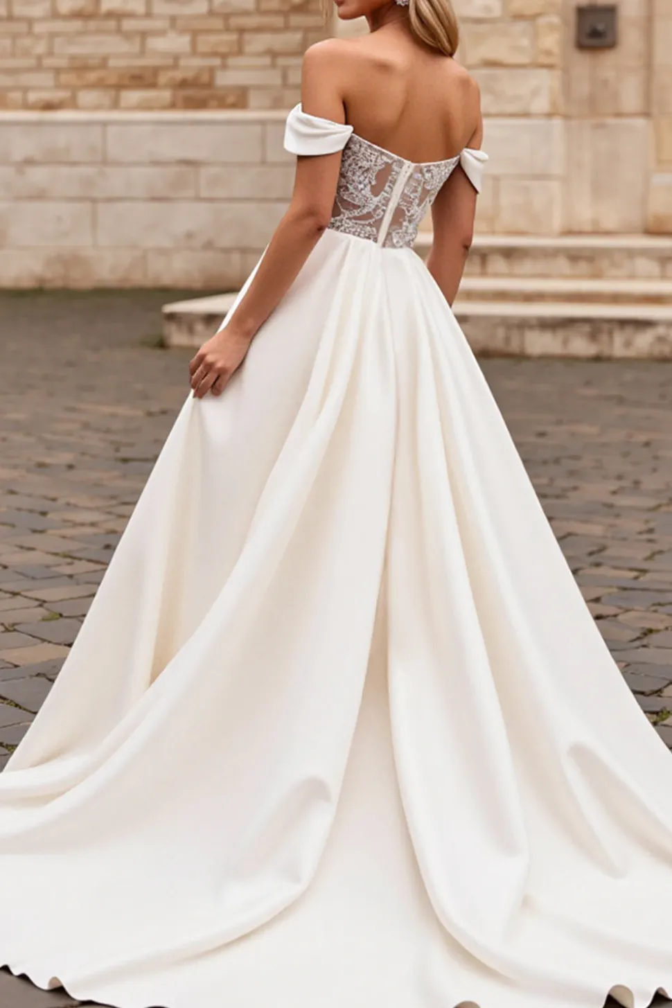 Marfim De Baile/Princesa Sweep/Brush Trem Vestidos de Noiva