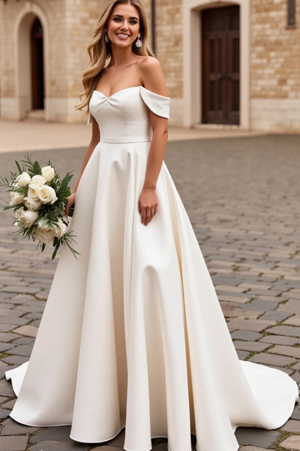 Marfim De Baile/Princesa Sweep/Brush Trem Vestidos de Noiva