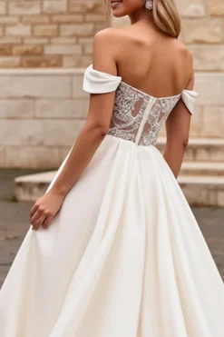 Marfim De Baile/Princesa Sweep/Brush Trem Vestidos de Noiva