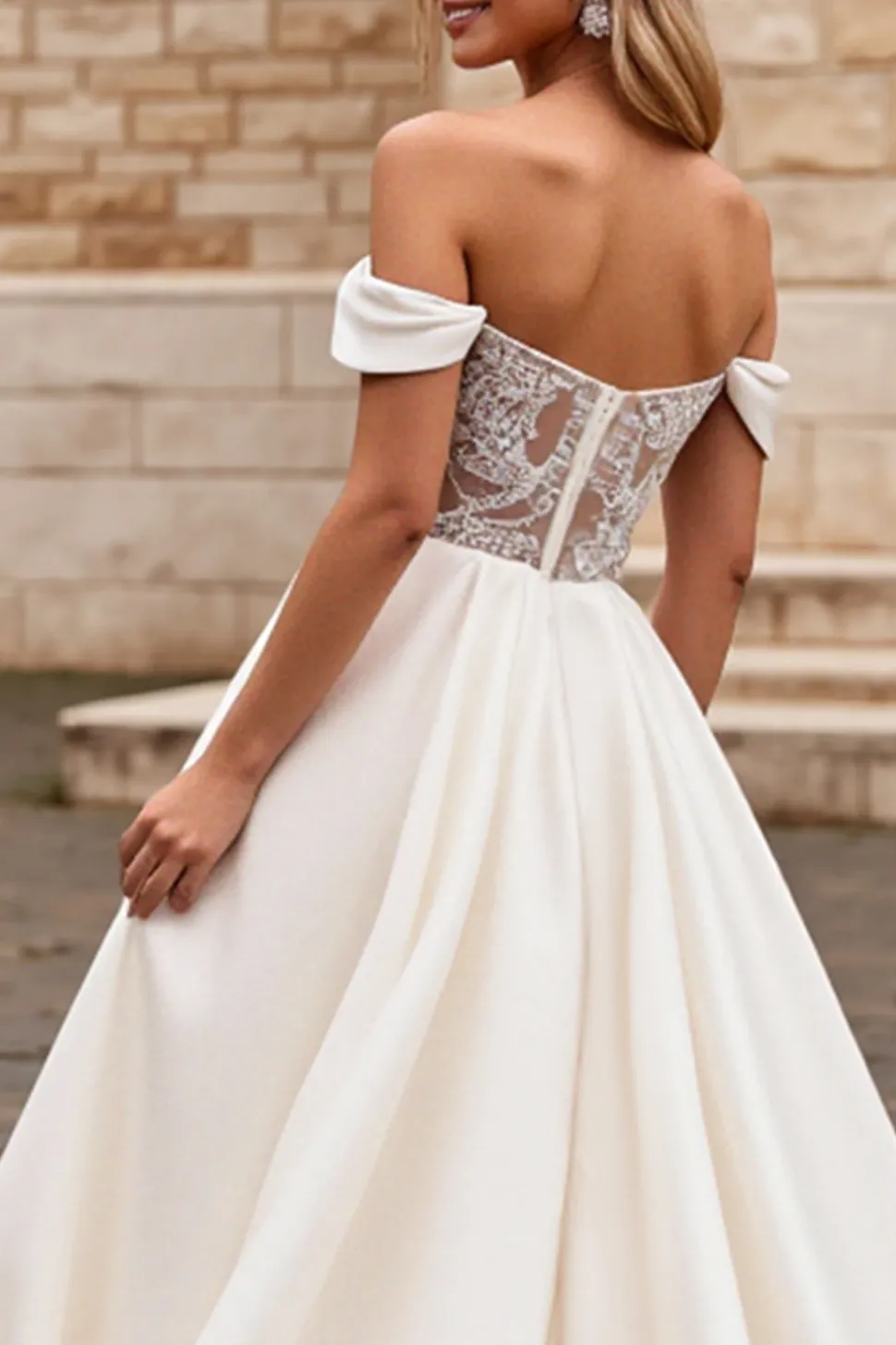 Marfim De Baile/Princesa Sweep/Brush Trem Vestidos de Noiva