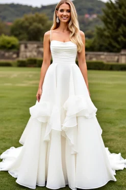 Marfim De Baile/Princesa Sweep/Brush Trem Vestido de Noiva