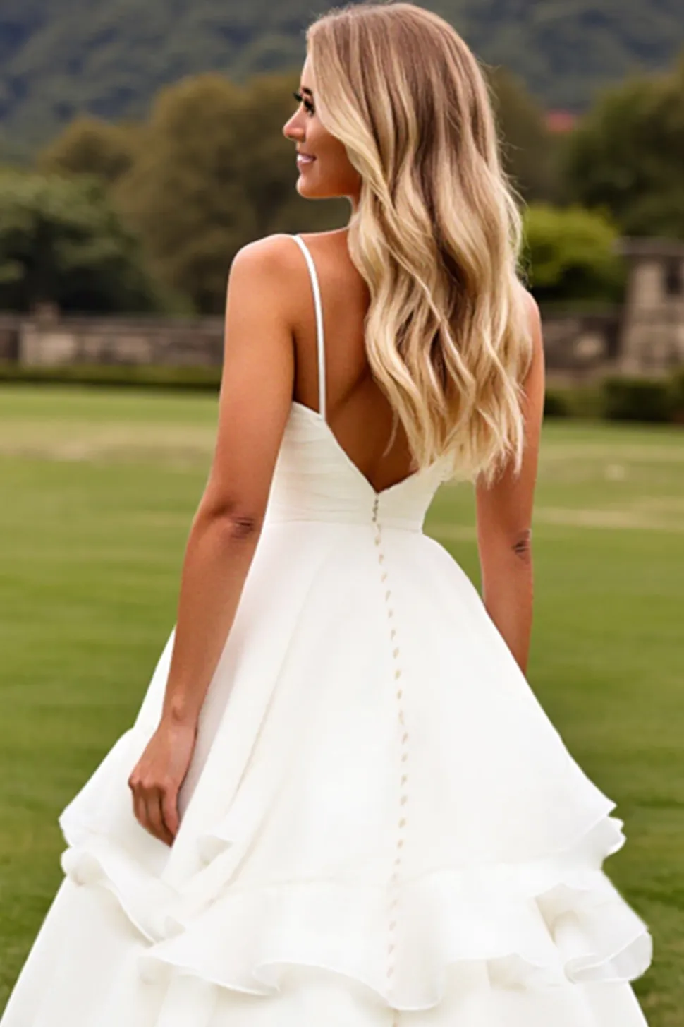 Marfim De Baile/Princesa Sweep/Brush Trem Vestido de Noiva