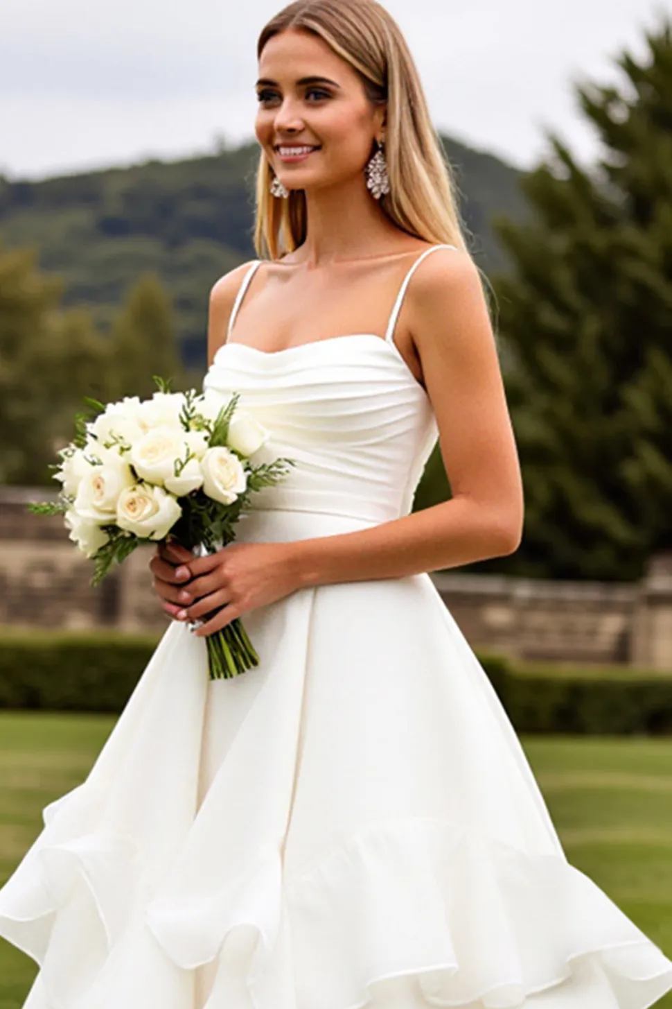 Marfim De Baile/Princesa Sweep/Brush Trem Vestido de Noiva