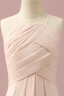 Marfim Halter A-Line Chiffon Vestido Dama de Honor