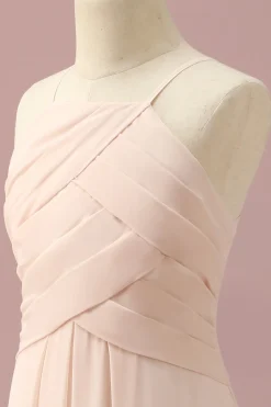 Marfim Halter A-Line Chiffon Vestido Dama de Honor