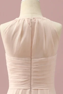 Marfim Halter A-Line Chiffon Vestido Dama de Honor
