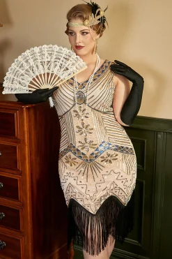 Marfim 1920s Hollow Lace Fan com Franjas