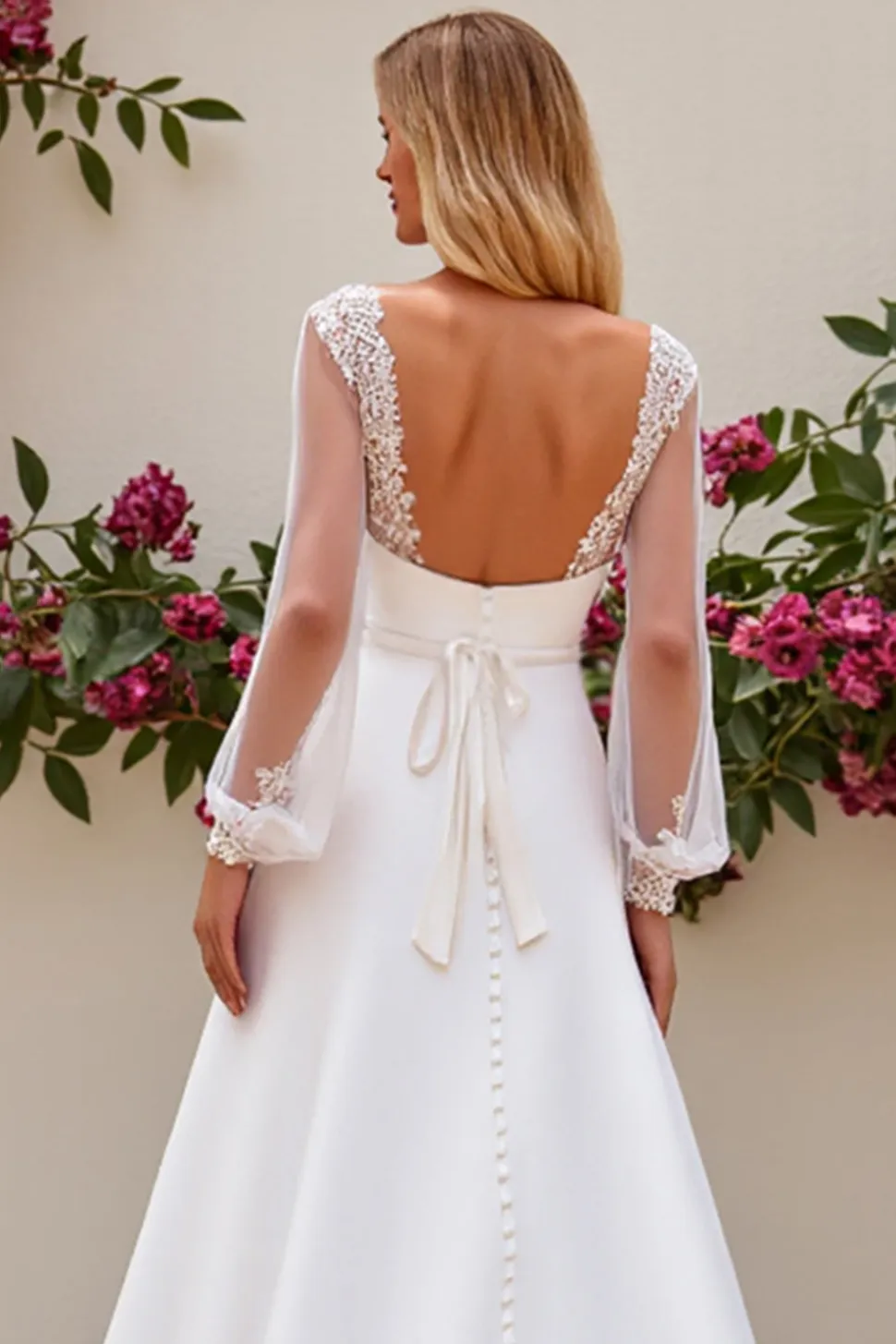 Marfim Sereia Cetim Sweep/Brush Trem Vestido de Noiva com Renda