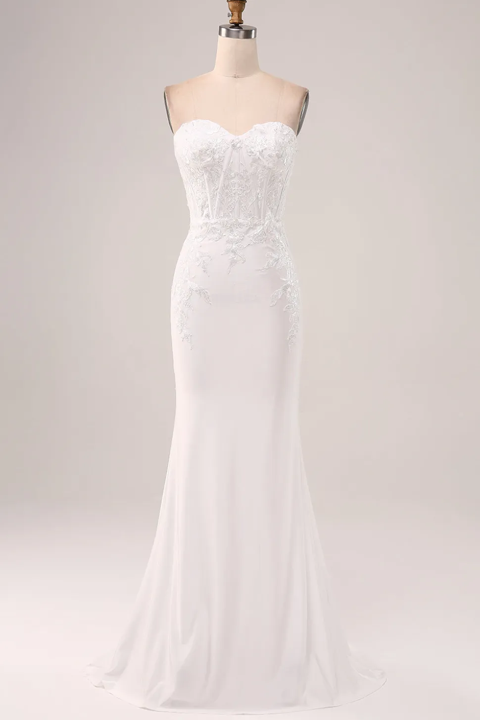 Marfim Strapless Sereia Vestido de Festa de Casamento