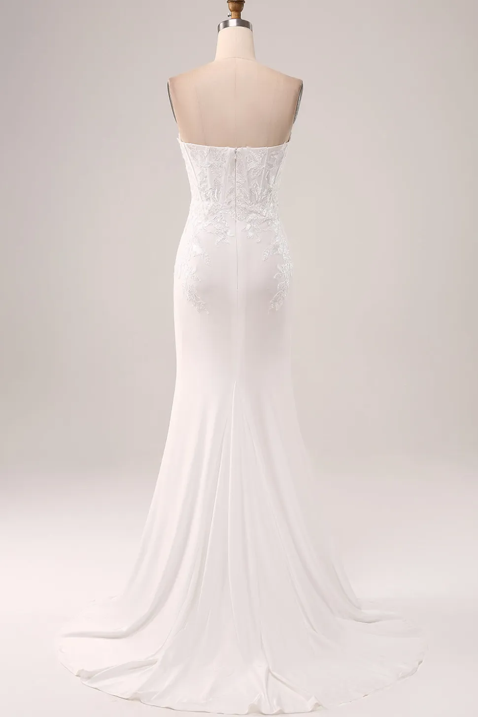 Marfim Strapless Sereia Vestido de Festa de Casamento